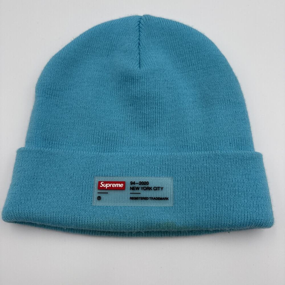 Supreme Clear Label Beanie Cyan